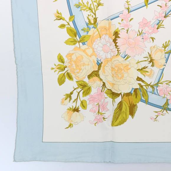HERMES Carre 90 ROMANTIQUE Scarf Silk Blue Auth am5236 - Picture 8 of 16